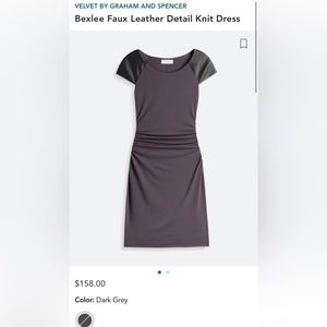 Velvet by Graham & Spencer Bexlee Faux Leather Detail Knit Dress